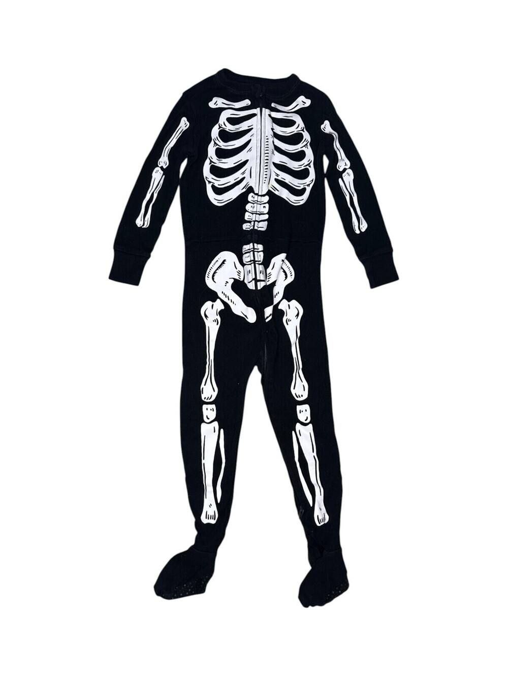 Old Navy 2T Black and White Skeleton Print One-Piece Pajamas